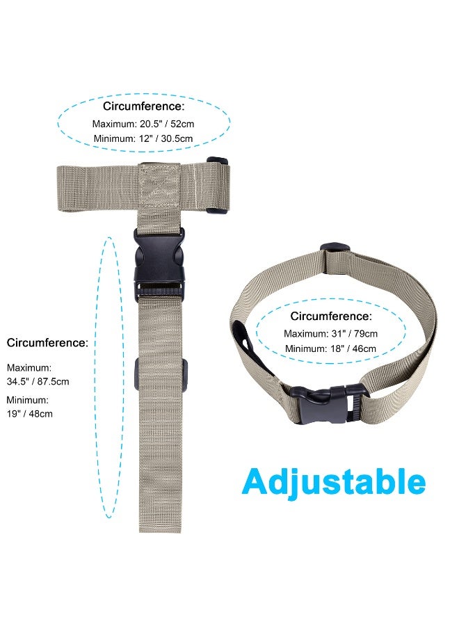 Arabest 2 Pcs Add a Bag Luggage Strap, Heavy Duty Adjustable Suitcase Belt Travel Attachment Travel Accessories for Connecting Your Luggage Together - Khaki (T-Type and Normal) - Image 3